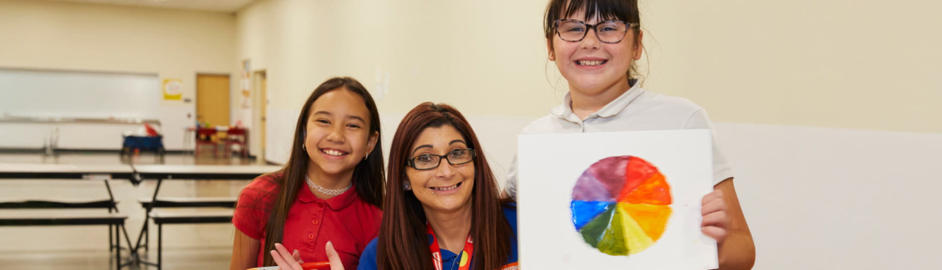 Champions teacher with kids