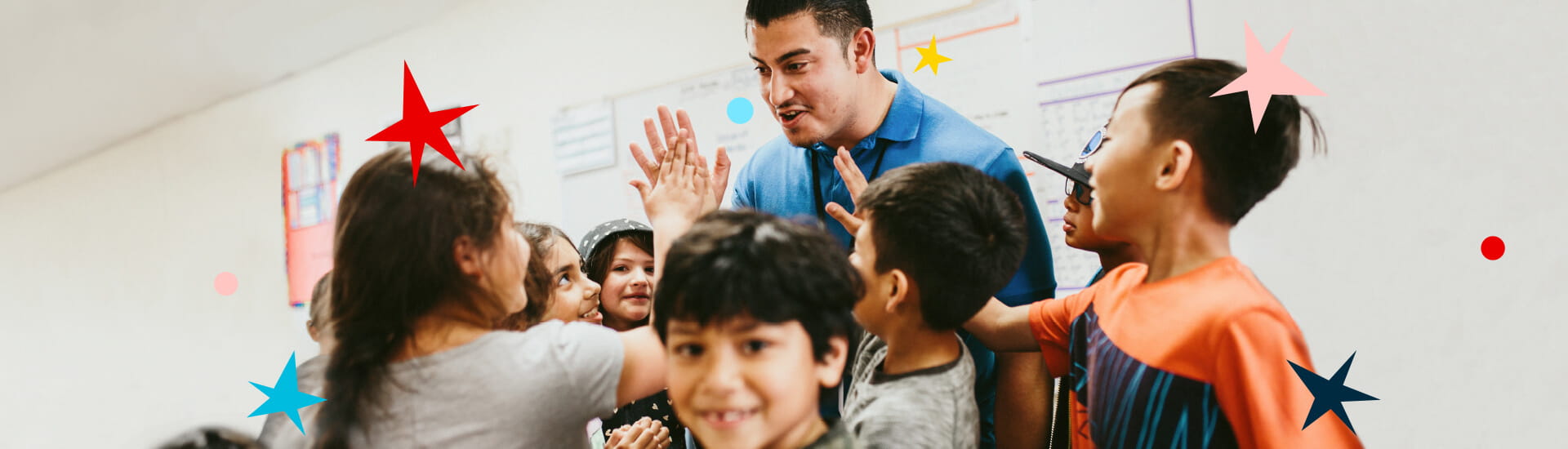 teacher helping child