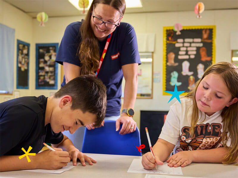 students at after school care
